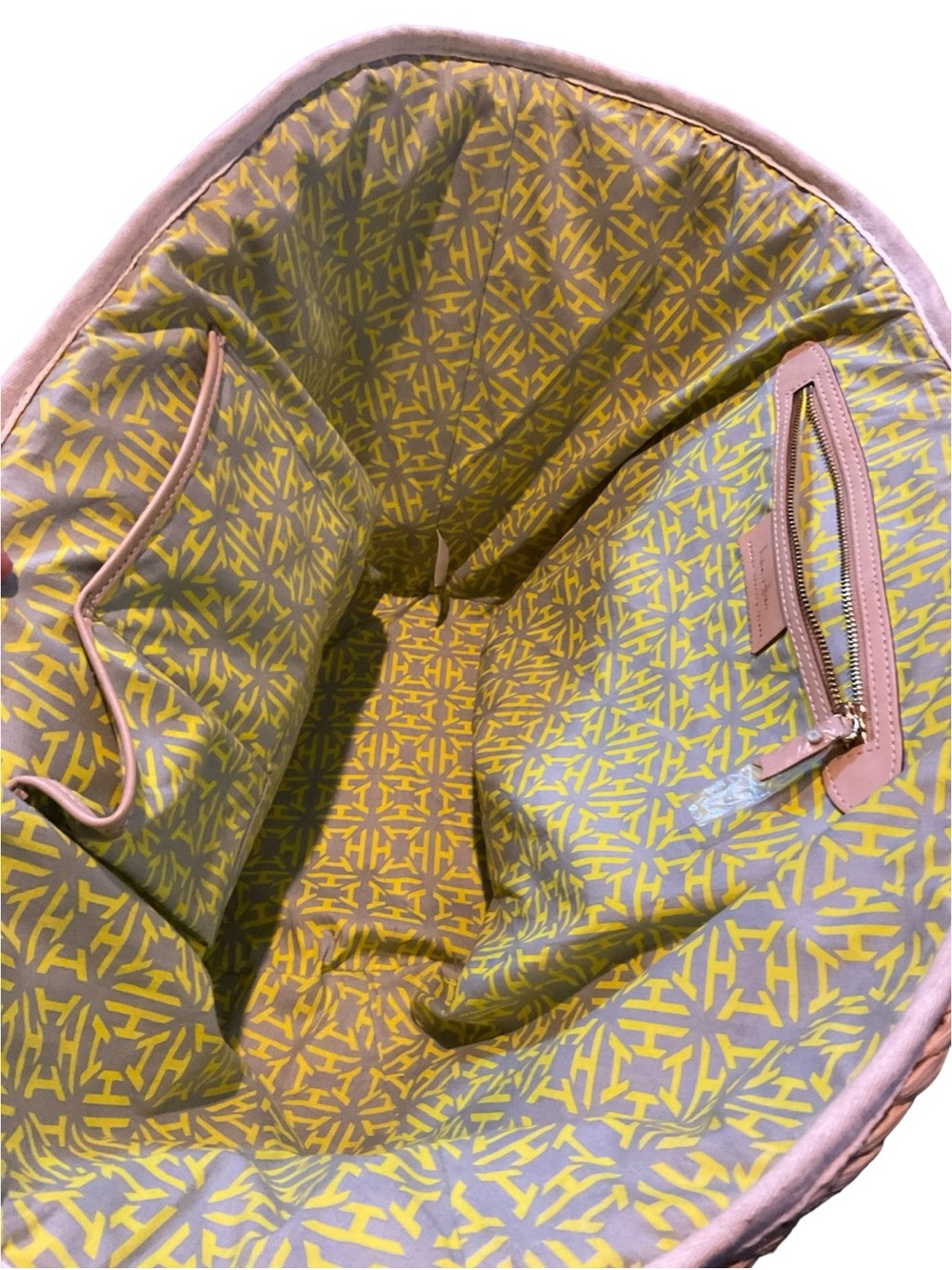 India Hicks Natural Straw Tote with Neon Yellow & Deep Red Tassel - Picture 8 of 16